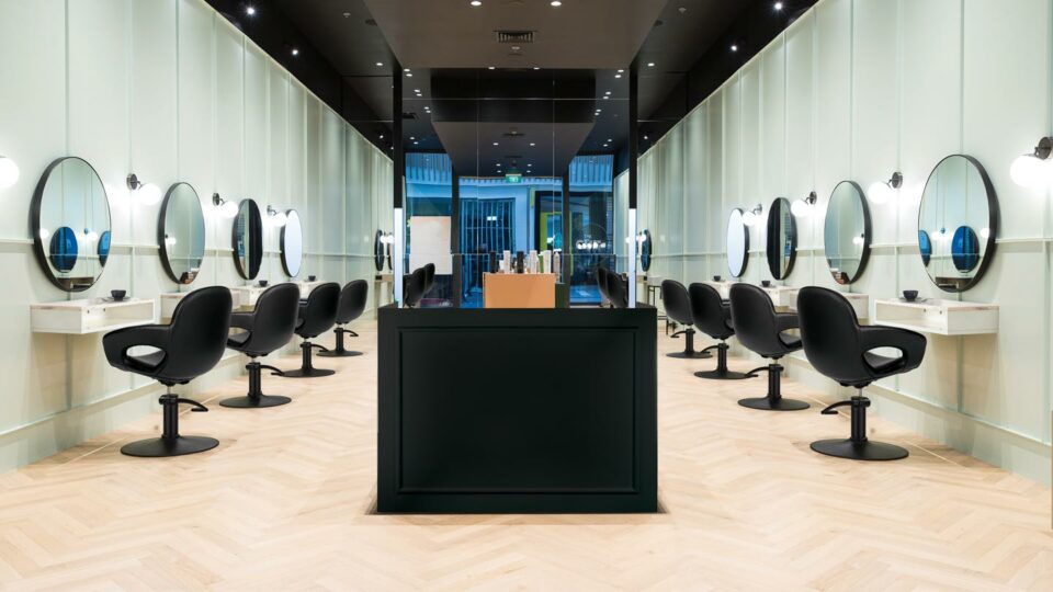 Taylor Black Salon Reception Desk Comfortel Salon Furniture & Equipment