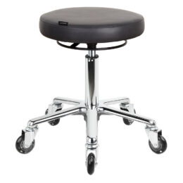 Midnight Salon Stool with Aluminium Base