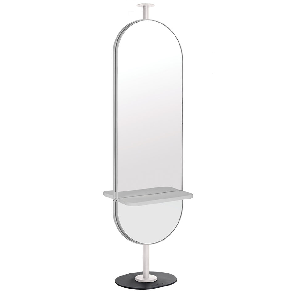 Villa III Salon Mirror with White Pole Joiner Frame Comfortel