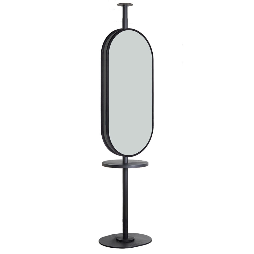 Onyx Salon Mirror with Black Pole Joiner Frame Comfortel