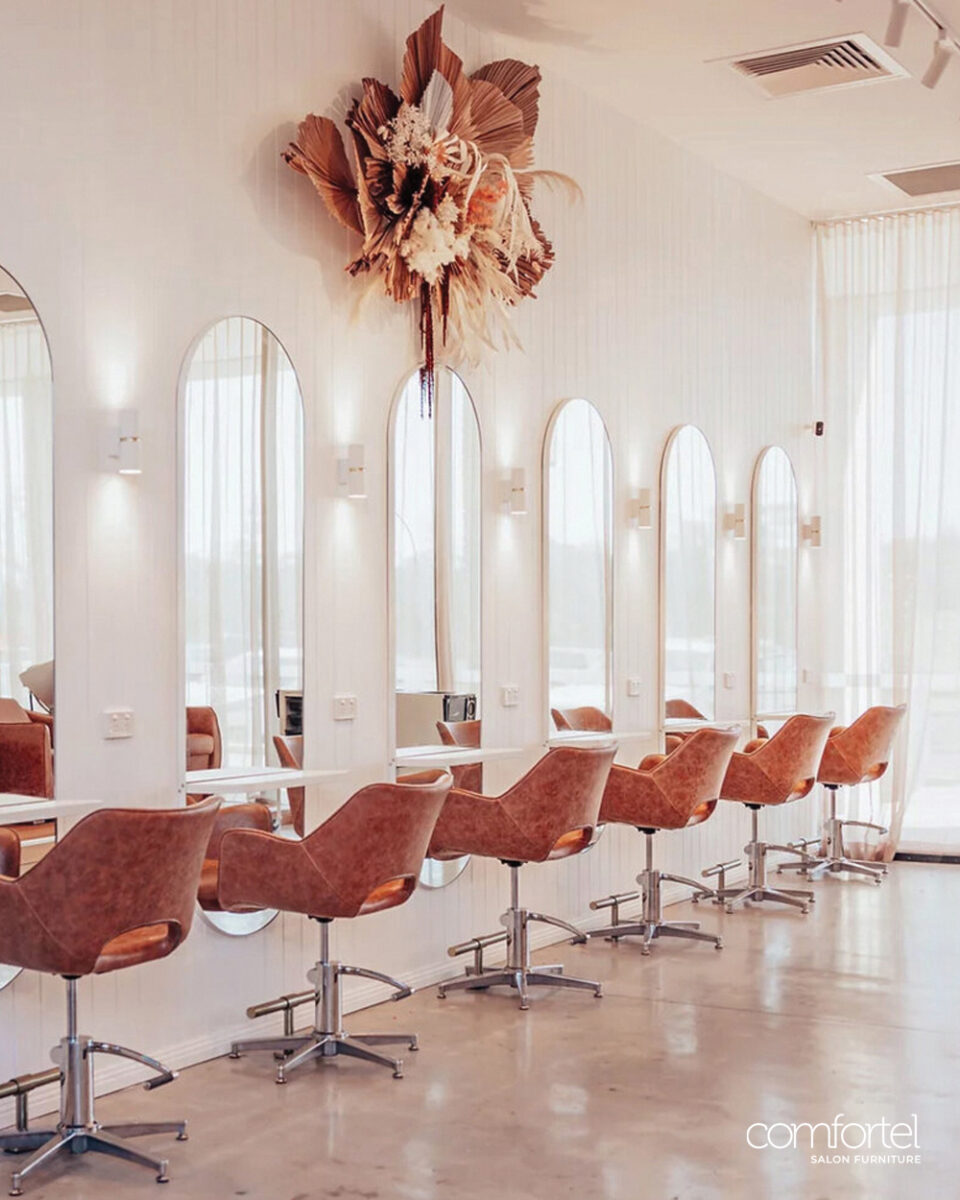 Salon Interior Design Inspo | Refined Boho Salon Furniture - Comfortel