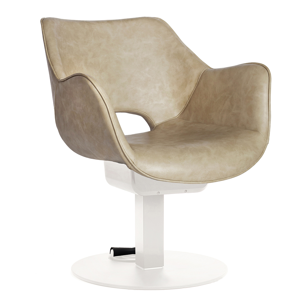 Chloe Sand - White E-Lift Electric Salon Chair