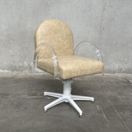 Archie Styling Chair White Hydraulic and Base - Ex Showroom Display