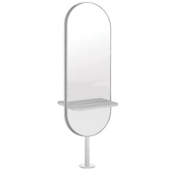 Villa III Salon Mirror with White Pole Joiner Frame